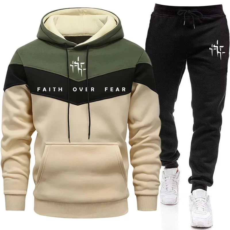 Men'S Fashion Outfits - Faith Over Fear Setelan Olahraga Pria,