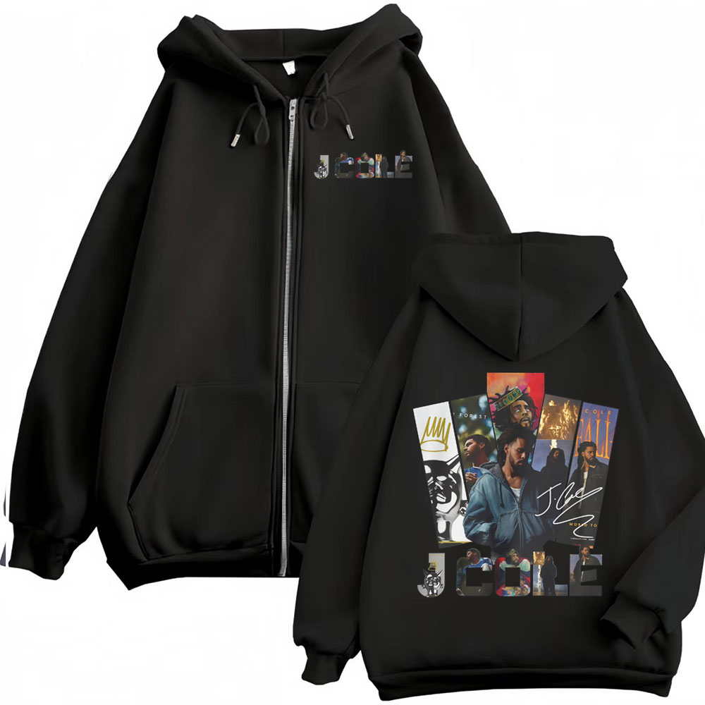 Mens Fashion Zip Up Hoodies - J. Cole The Fall Off Album