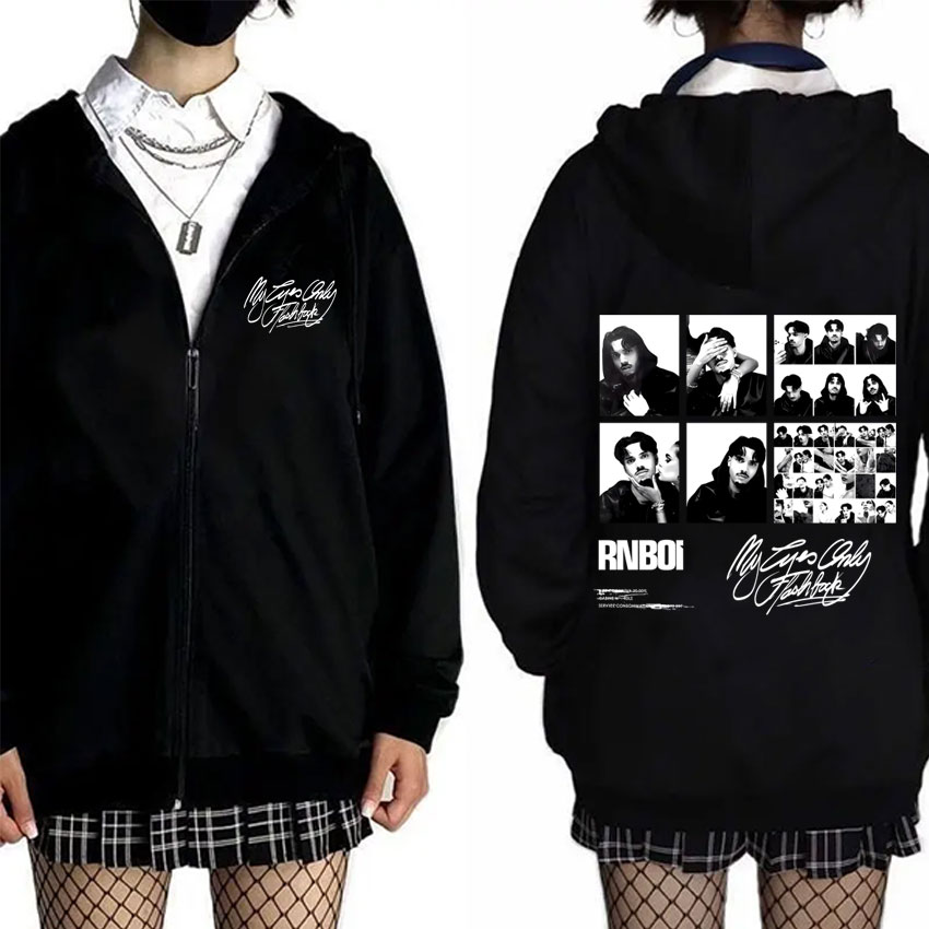 Mens Fashion Zip Up Hoodies - Hoodie Zipper Merch Album Flashback Rapper