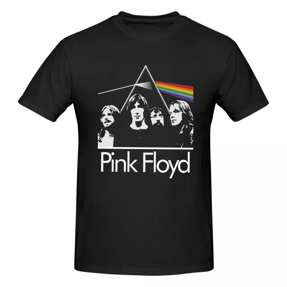 Men'S Fashion Pink Shirt - Kaus Cetak Pola Pink Floyd Vintage