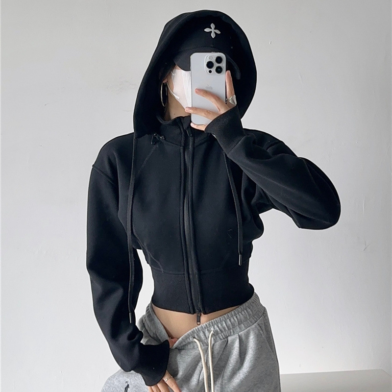 Mens Fashion Zip Up Hoodies - Kaus Hoodie Crop Wanita Mode Warna
