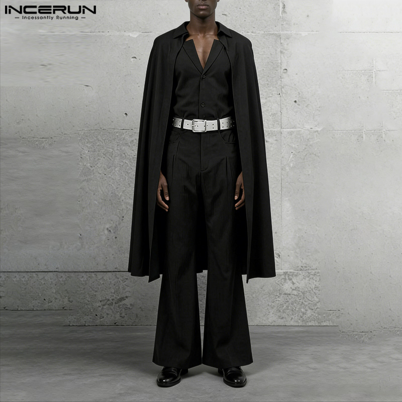 Men'S Fashion Loose Pants - INCERUN Setelan Pria Warna Solid Kerah