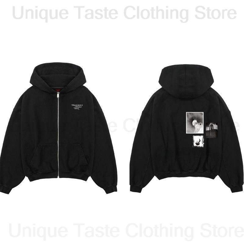 Mens Fashion Zip Up Hoodies - Jackson Wang MAGICMAN 2 Hoodie Resleting