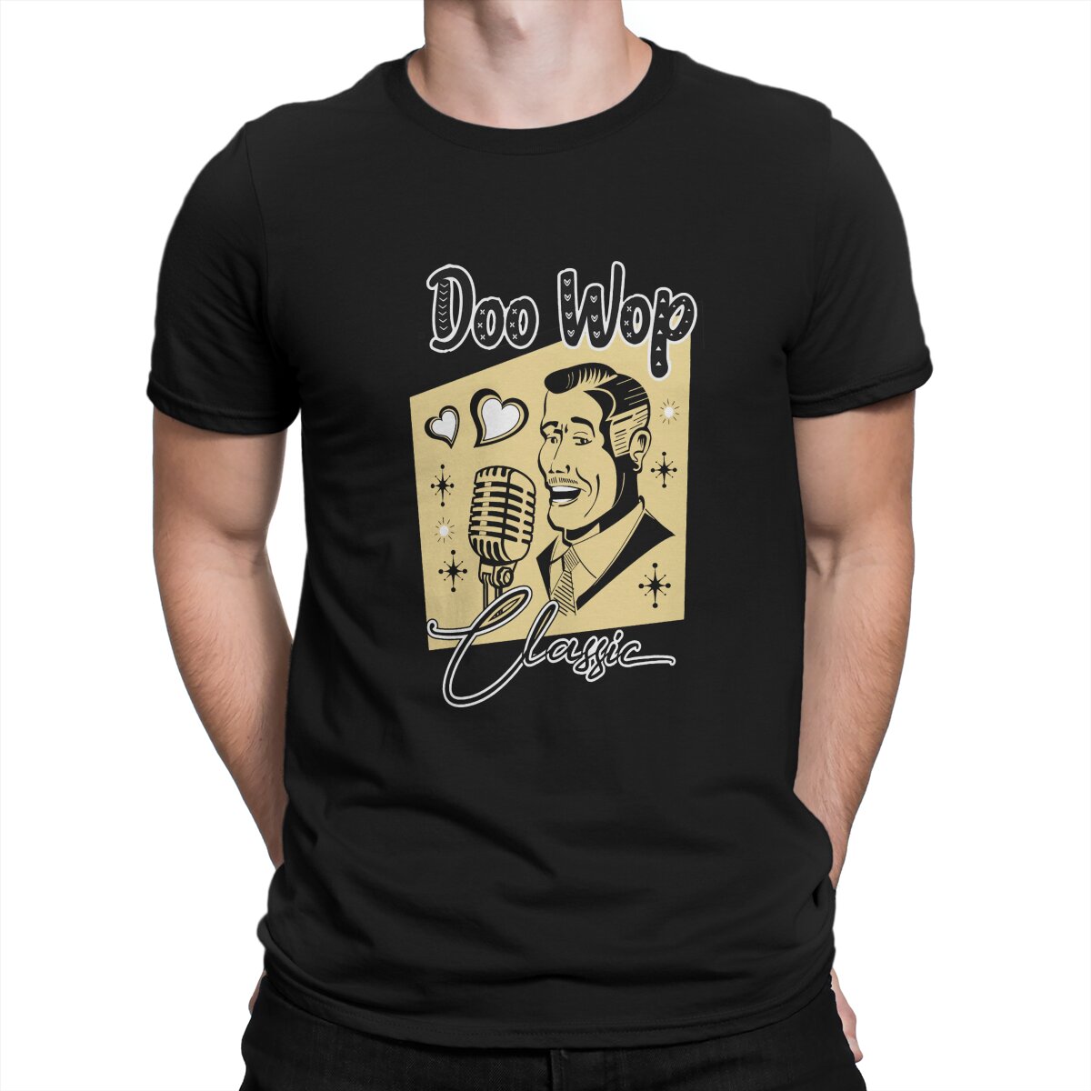 1950S Fashion Men'S - Doo Wop 1950s kaus kaki Hop