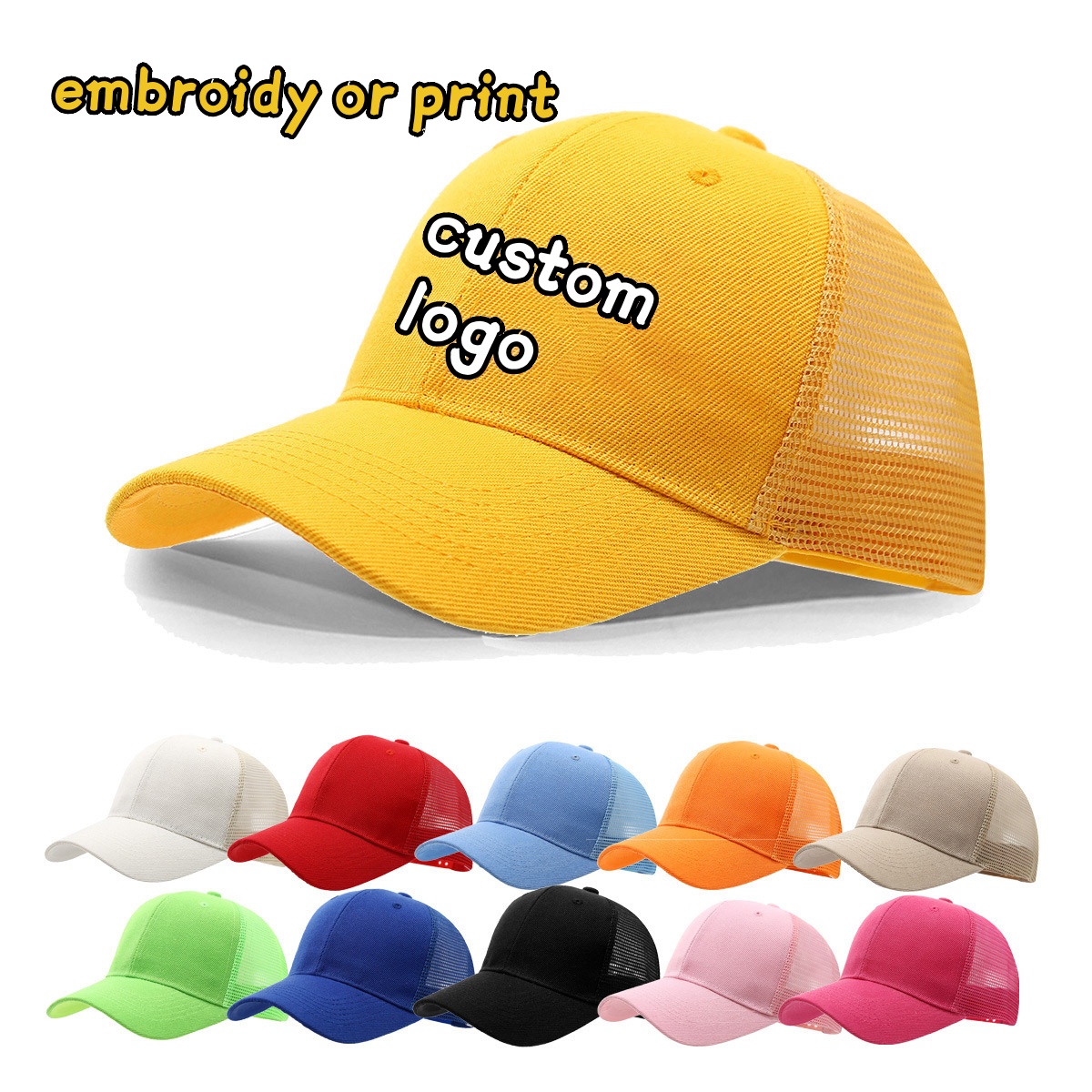 Trucker Hat Cap - Topi Trucker Jaring Musim Panas Warna