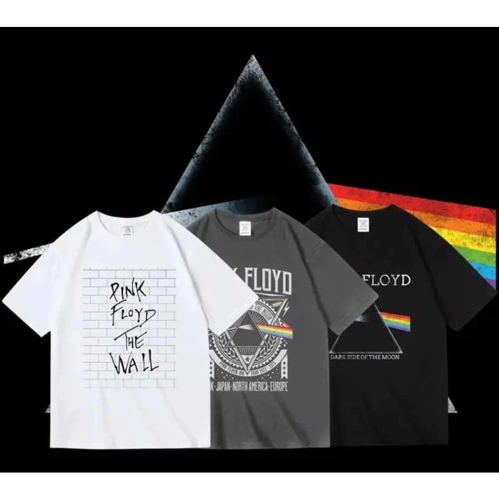 Men'S Fashion Pink Shirt - Kaus Album Pink Floyd The Moon
