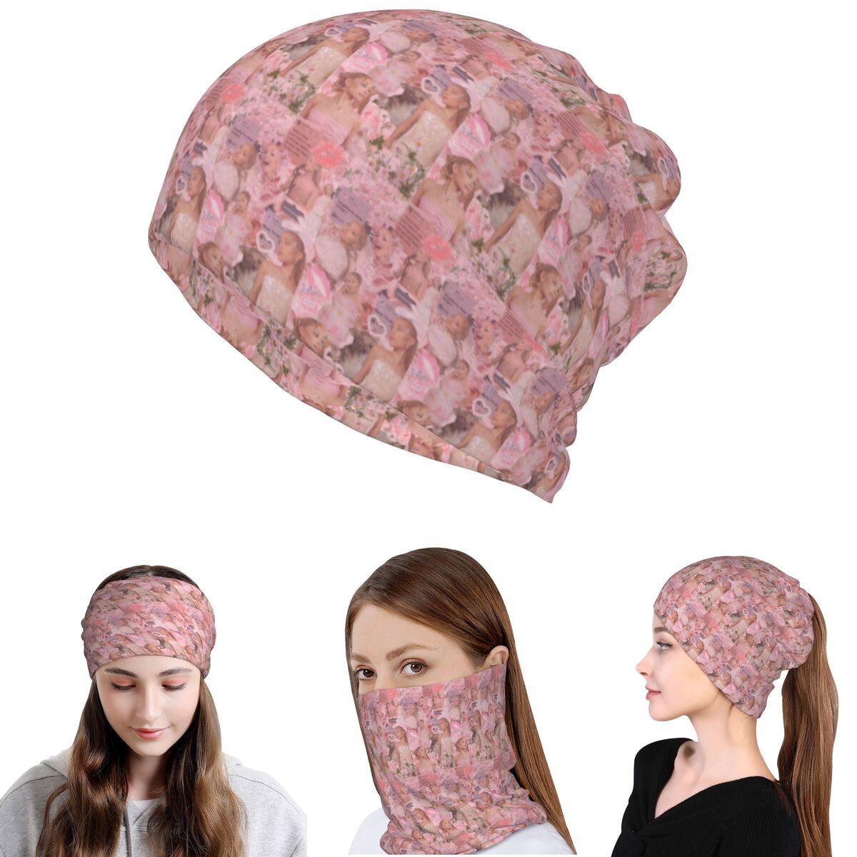 Beanie Winter Hat - Ariana Grande Singer Bandana Penutup Leher