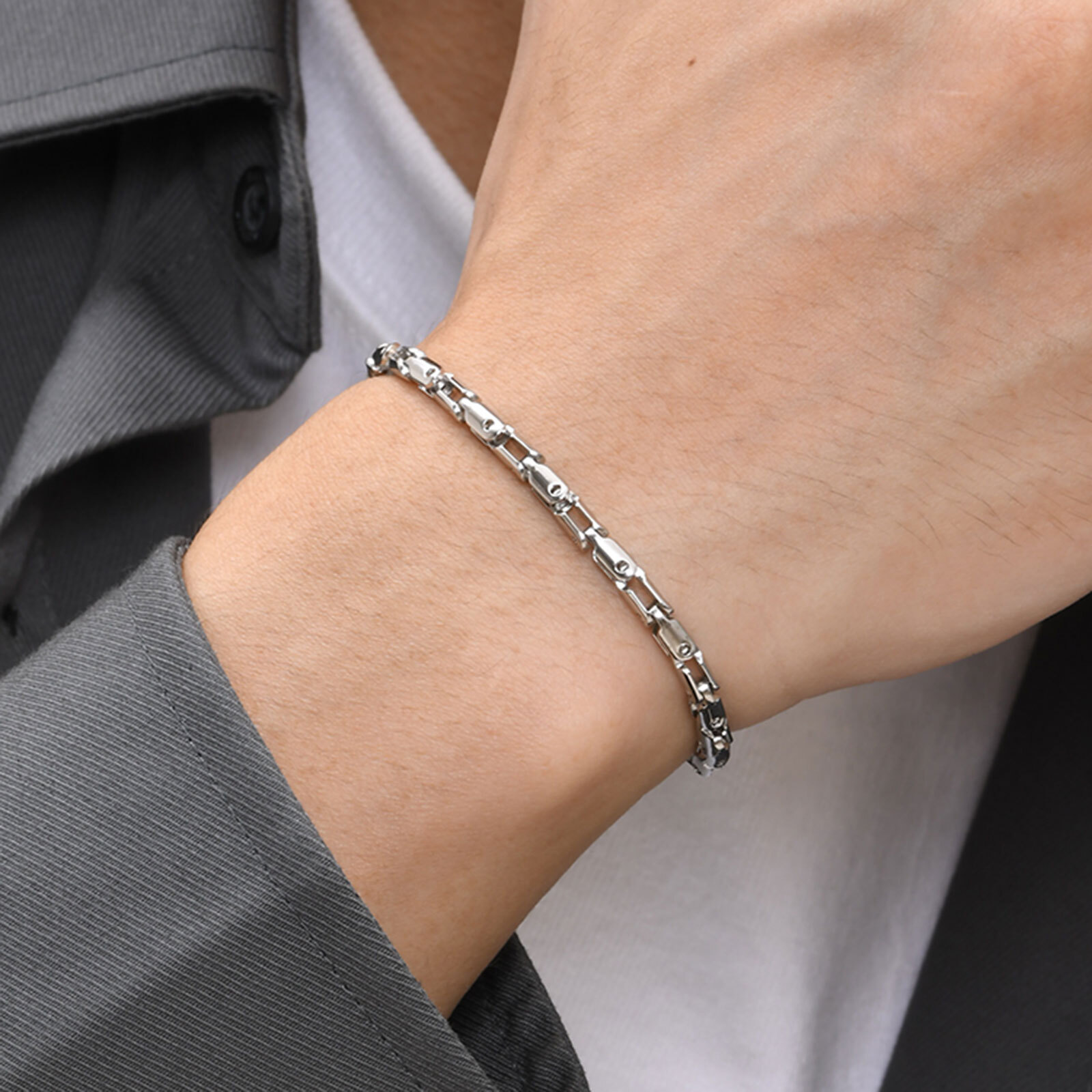 1950S Fashion Men'S - Gelang rantai baja tahan karat tipis