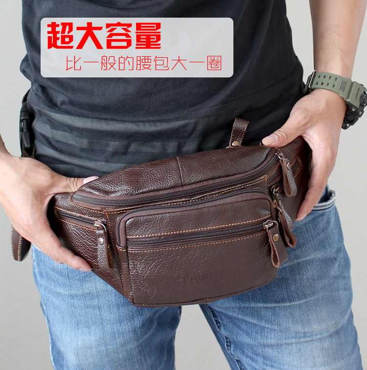 Belt Mens Fashion - Tas pinggang pria kulit sapi asli,