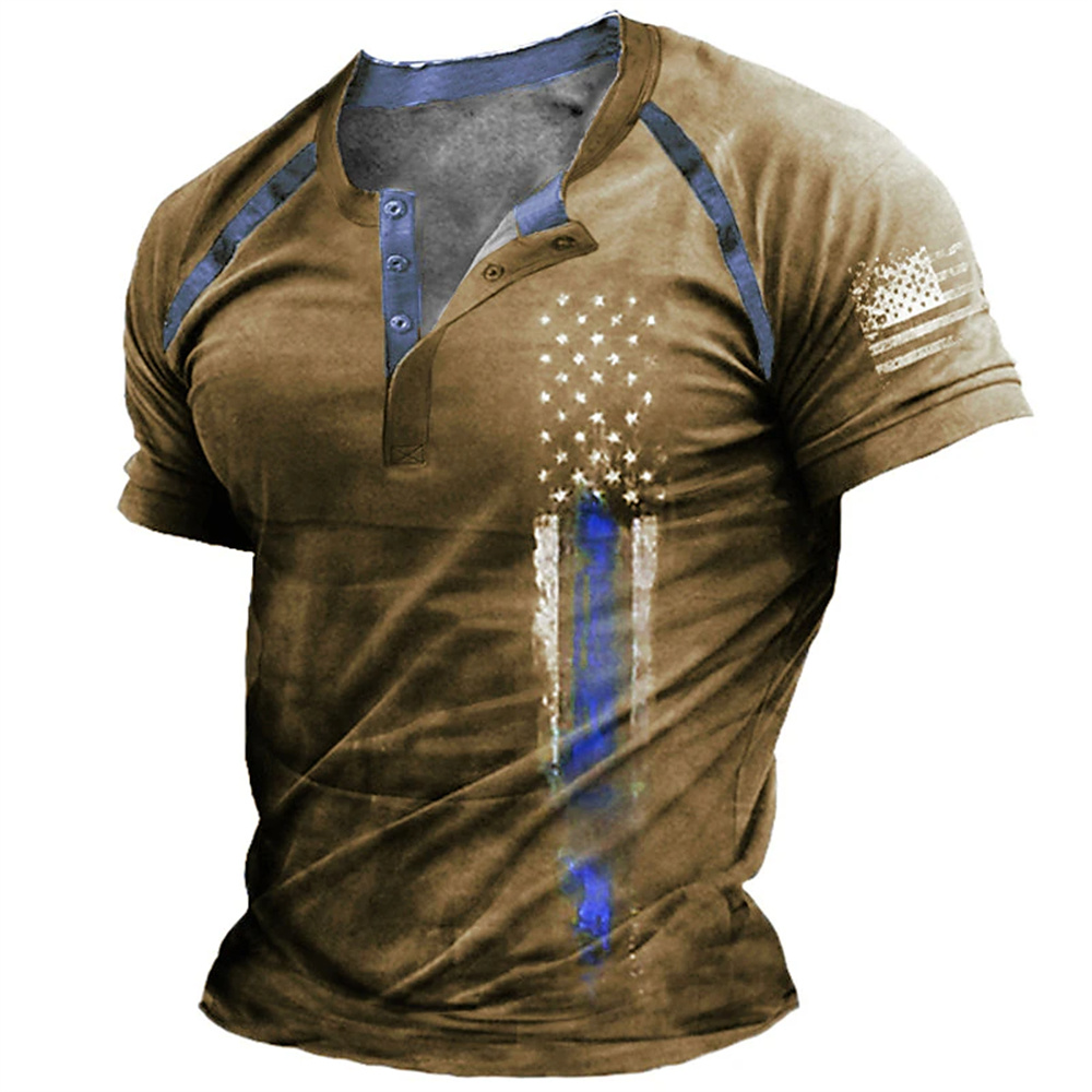 Men'S Fashion Outfits - Kaos Henry Pria Motif Bendera Amerika