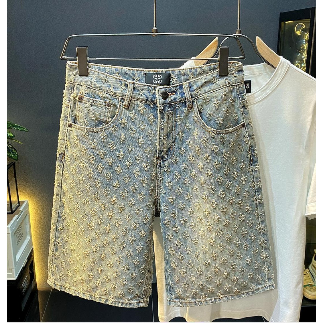 Men'S Fashion Loose Pants - Celana Pendek Denim High Street Musim