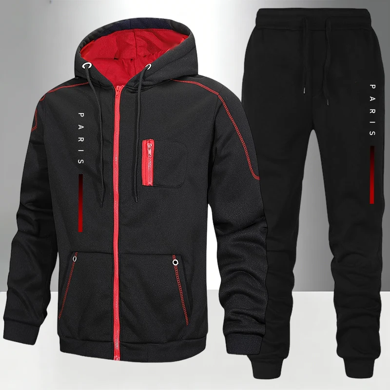 Men'S Fashion Outfits - Setelan Pria/Jas/Celana Gaya Paris Jaket Resleting
