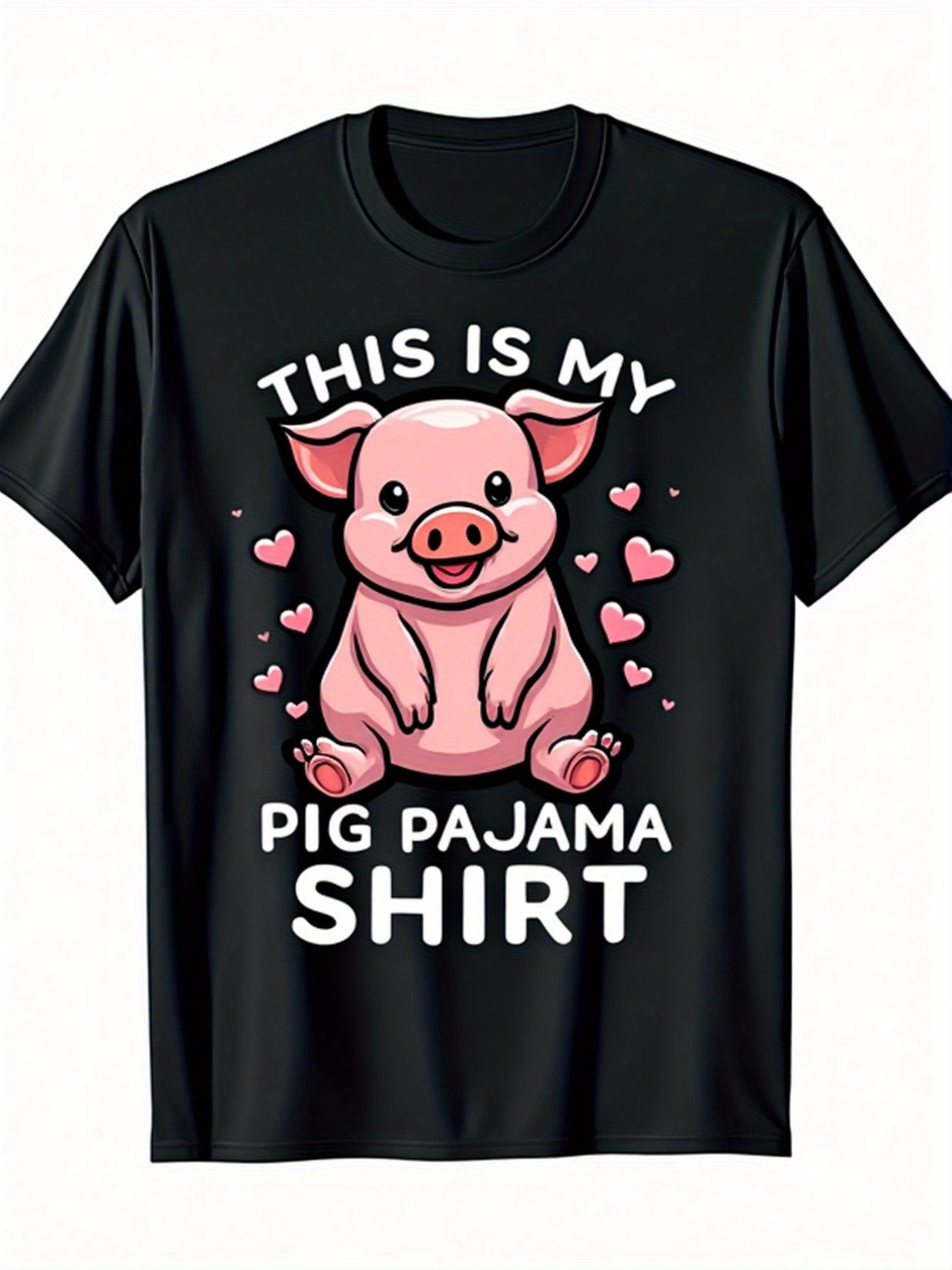 Men'S Fashion Pink Shirt - Kaos Grafis Babi Lucu untuk Pria