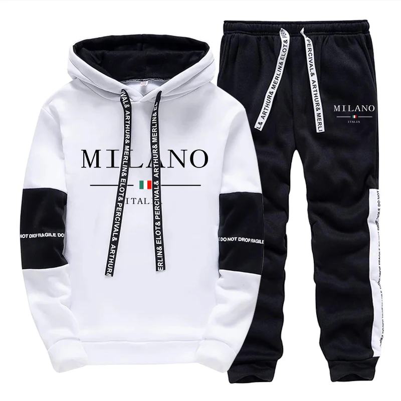 Men'S Fashion 2026 - Set Pria/Hoodie/Celana Italia Hoodie Trendi Pakaian