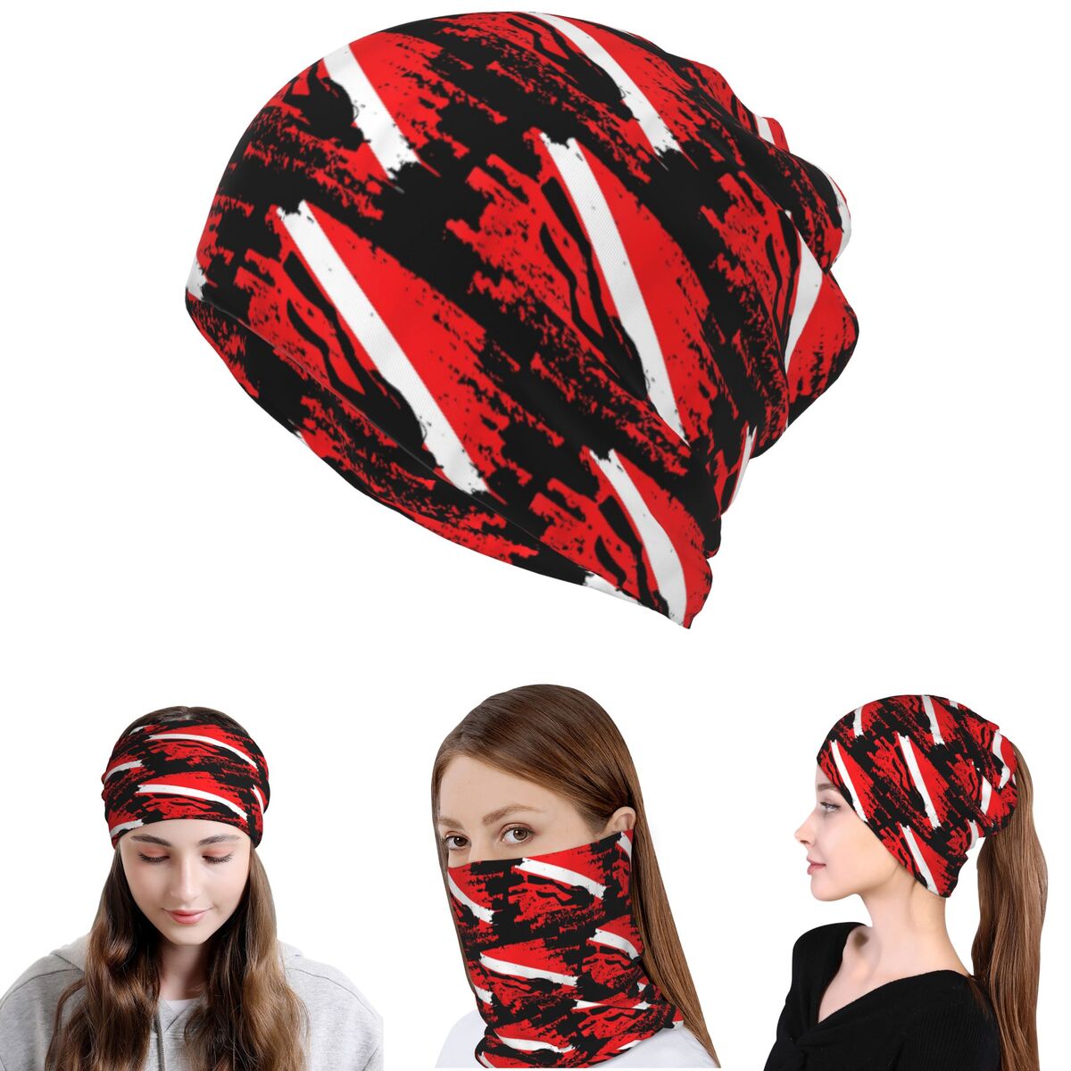 Beanie Winter Hat - Scuba Diving Diver Down Flag Marine