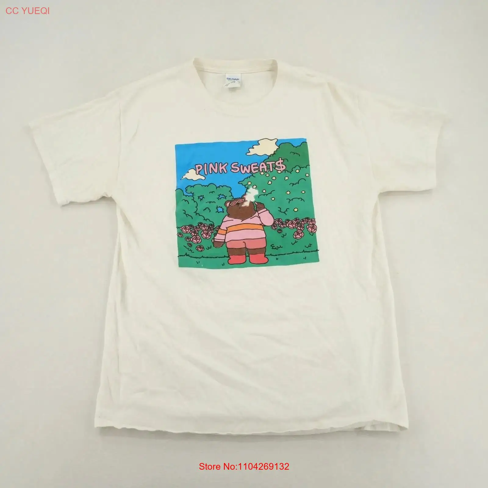 Men'S Fashion Pink Shirt - Kaos Pink Sweat Bear Putih Ukuran