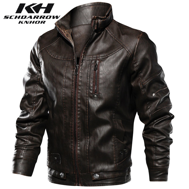 Mens Fashion Bomber Jacket - Kulit Pria Jaket Musim Gugur Musim
