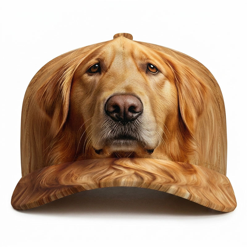 Trucker Hat Cap - Topi Bisbol Anjing Golden Retriever, Topi
