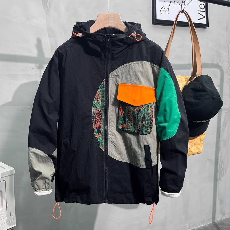Jaket Hoodie Kasual Gaya Jalan - Mens Fashion Bomber Jacket ulasan dan harga