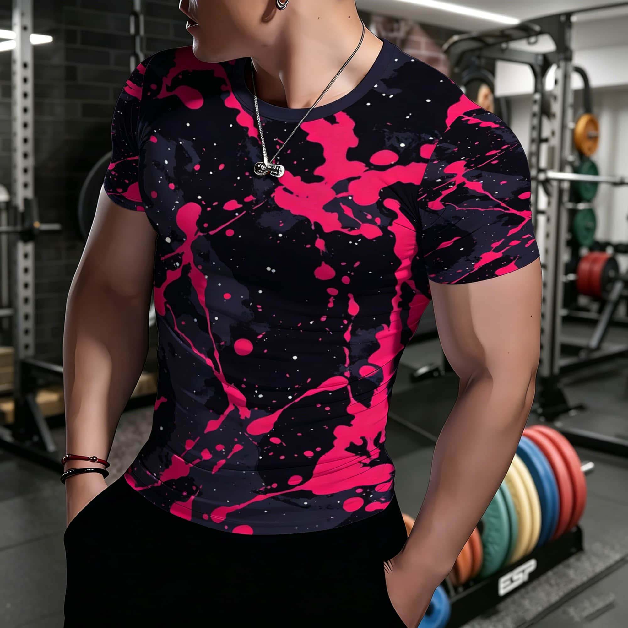 Kaus Lengan Pendek Pakaian Jal - Men'S Fashion Pink Shirt ulasan dan harga