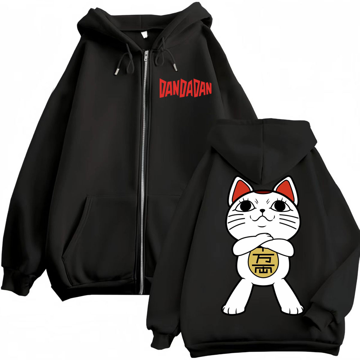Hoodie Ritsleting Grafis Nenek - Mens Fashion Zip Up Hoodies ulasan dan harga