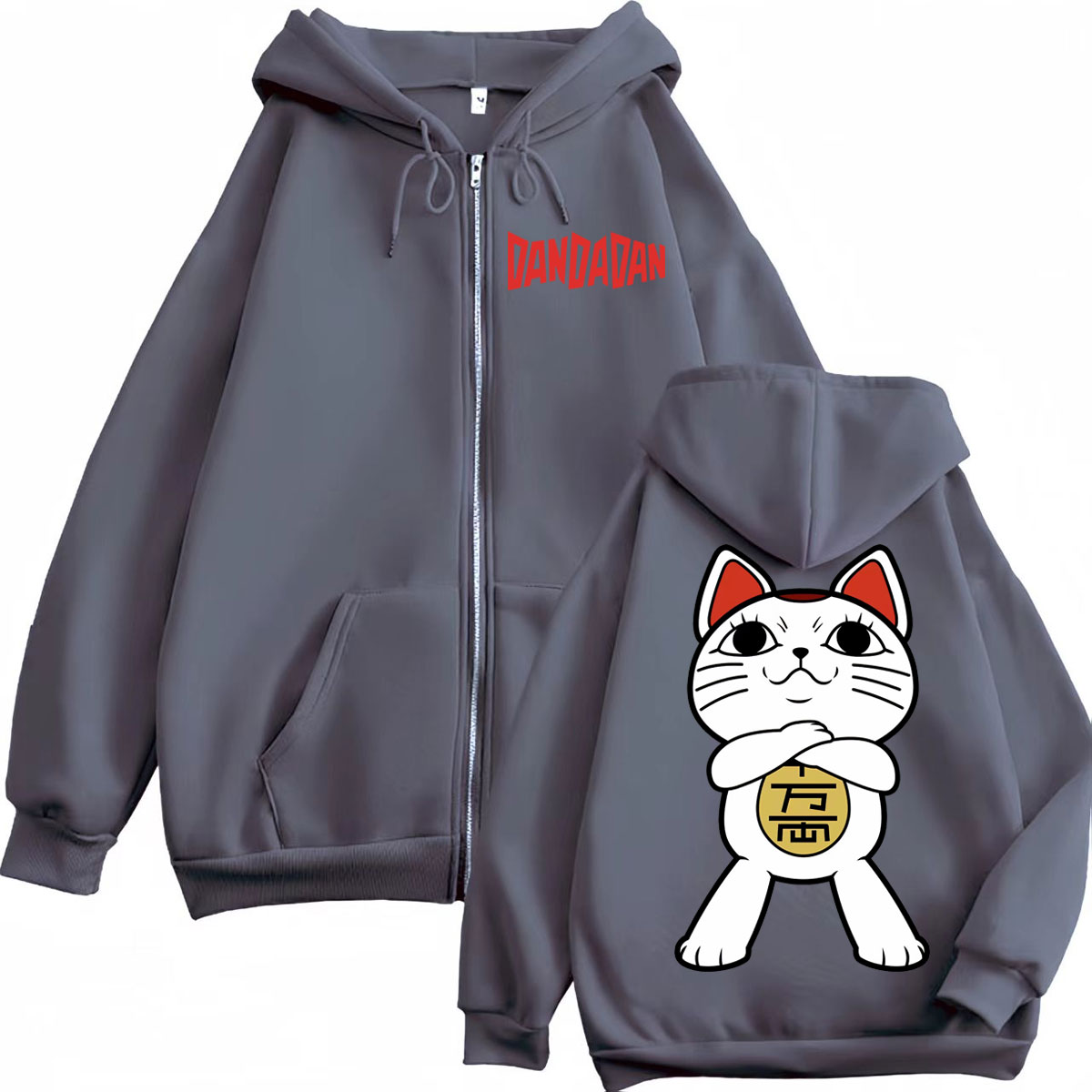 Hoodie Ritsleting Grafis Nenek - Mens Fashion Zip Up Hoodies ulasan dan harga