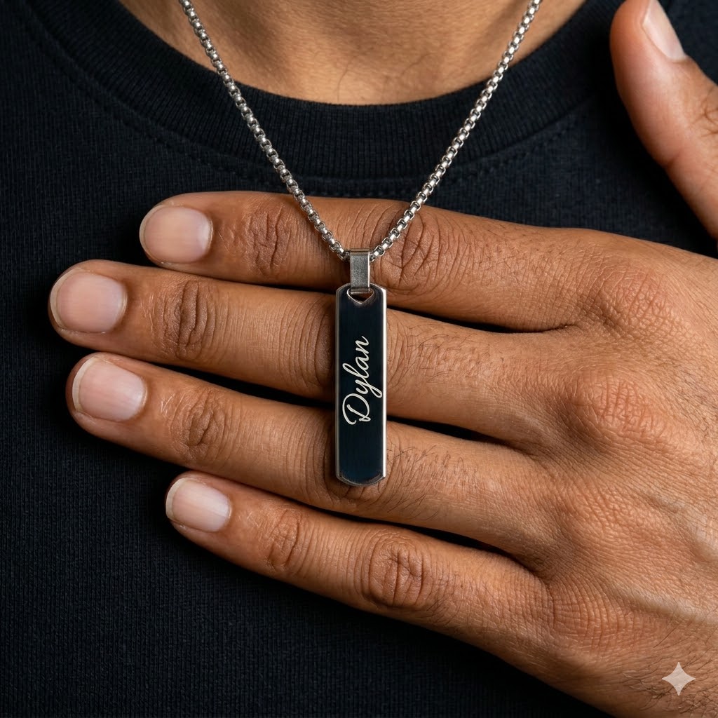 Kalung Ukiran Gratis untuk Pri - Men'S Fashion All Black Outfit ulasan dan harga