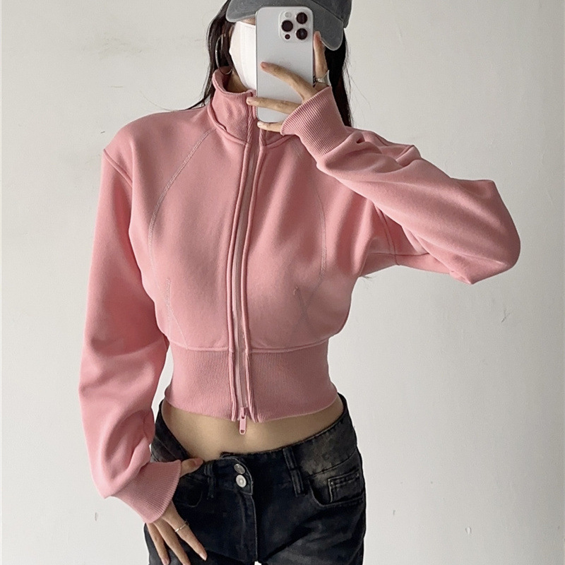 Kaus Hoodie Crop Wanita Mode W - Mens Fashion Zip Up Hoodies ulasan dan harga