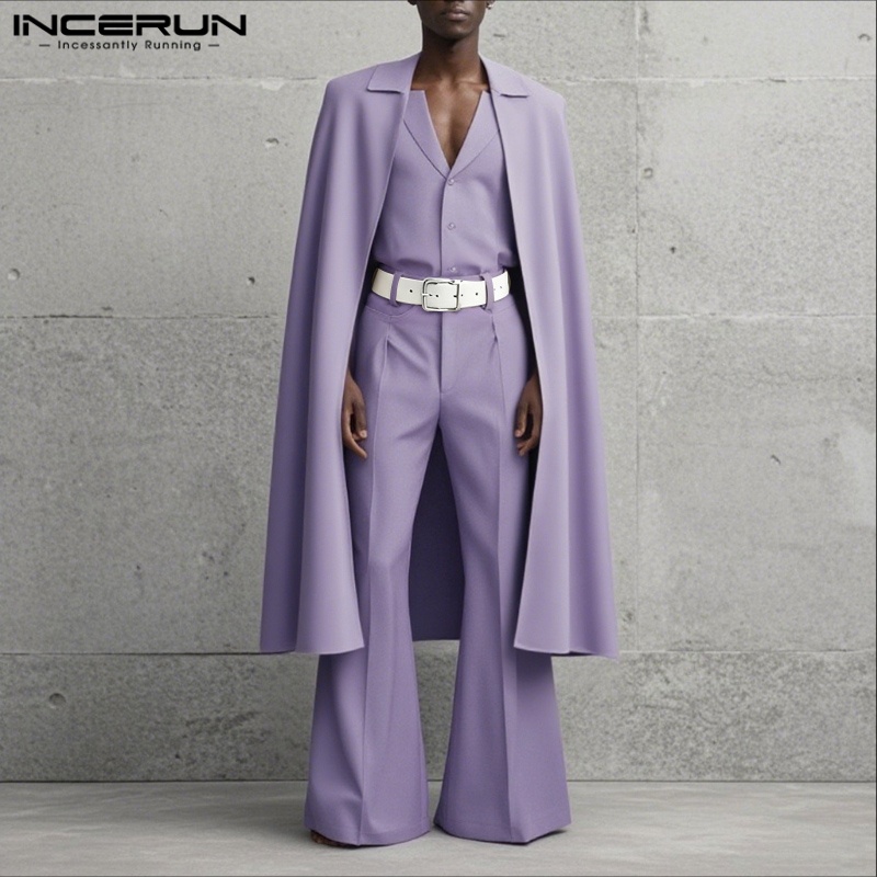 INCERUN Setelan Pria Warna Sol - Men'S Fashion Loose Pants ulasan dan harga