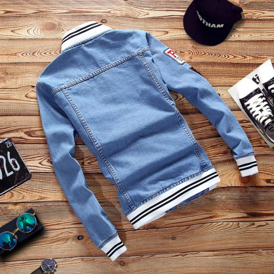 Jaket Denim Pria Baru 2026, Ja - Mens Fashion Bomber Jacket ulasan dan harga
