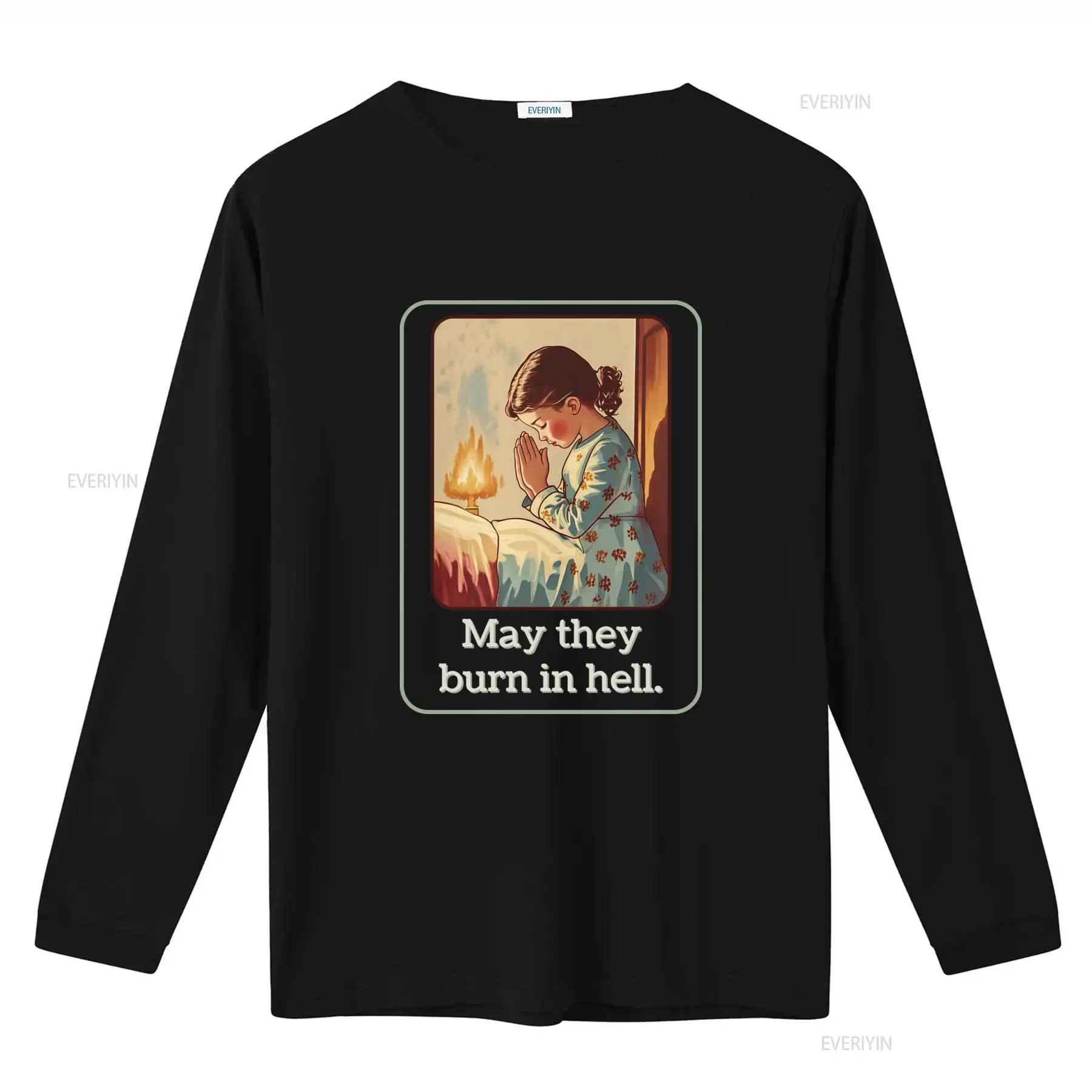Kaus May They Burn In Hell Luc - 1950S Fashion Men'S ulasan dan harga