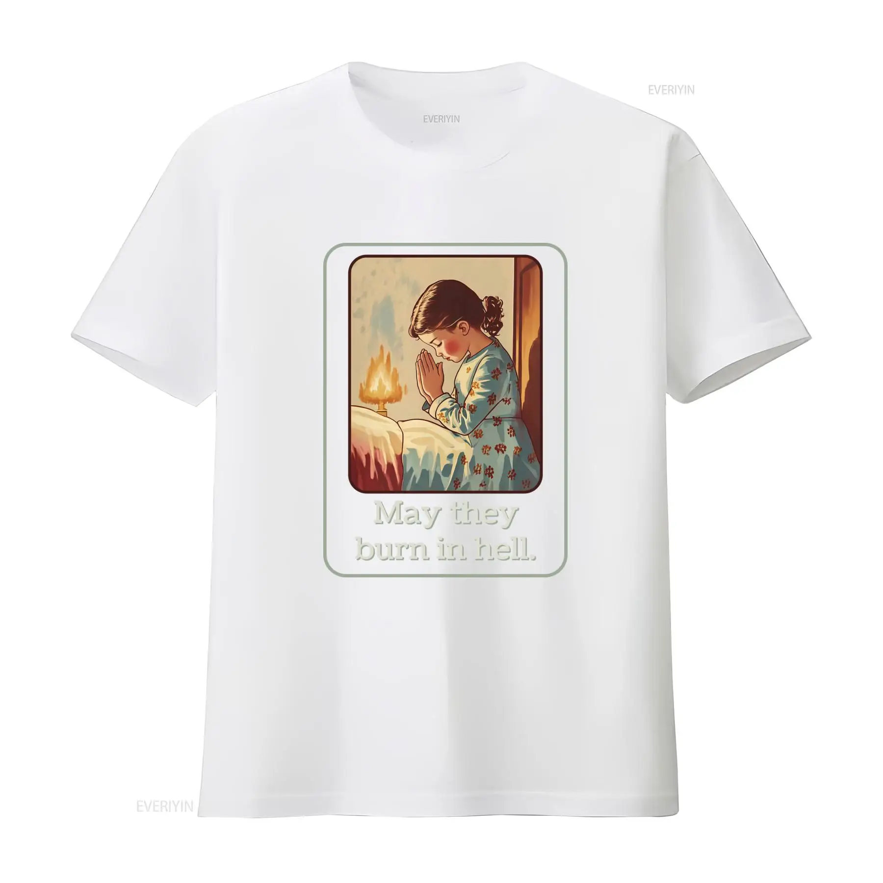 Kaus May They Burn In Hell Luc - 1950S Fashion Men'S ulasan dan harga