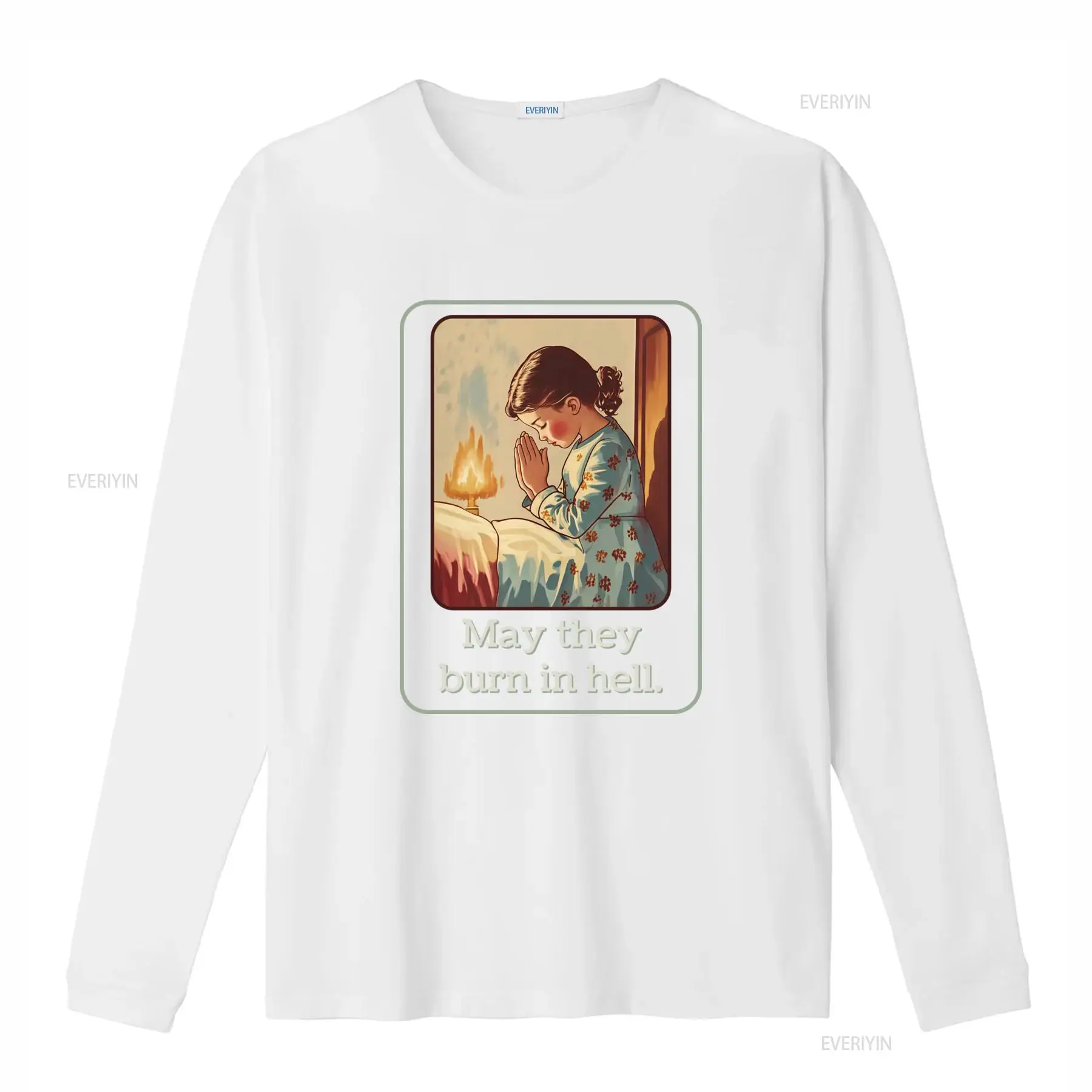 Kaus May They Burn In Hell Luc - 1950S Fashion Men'S ulasan dan harga