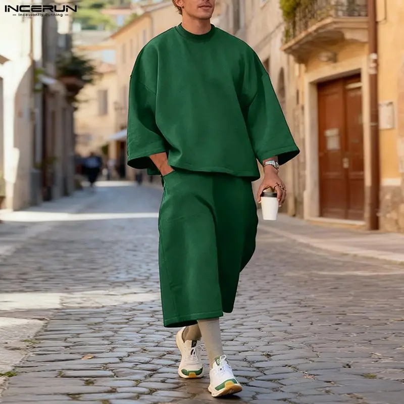 INCERUN Setelan Pria Warna Sol - Men'S Fashion Loose Pants ulasan dan harga