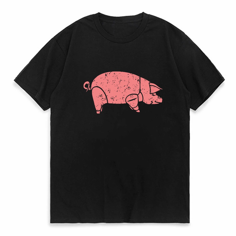 Kaus Grafis Gambar Hewan Pig P - Men'S Fashion Pink Shirt ulasan dan harga