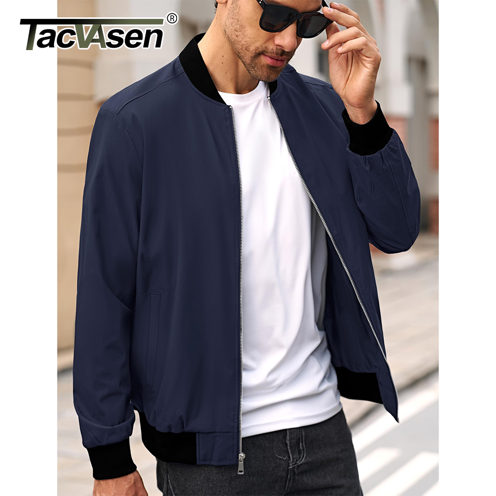 TACVASEN jaket Varsity pria, j - Mens Fashion Bomber Jacket ulasan dan harga