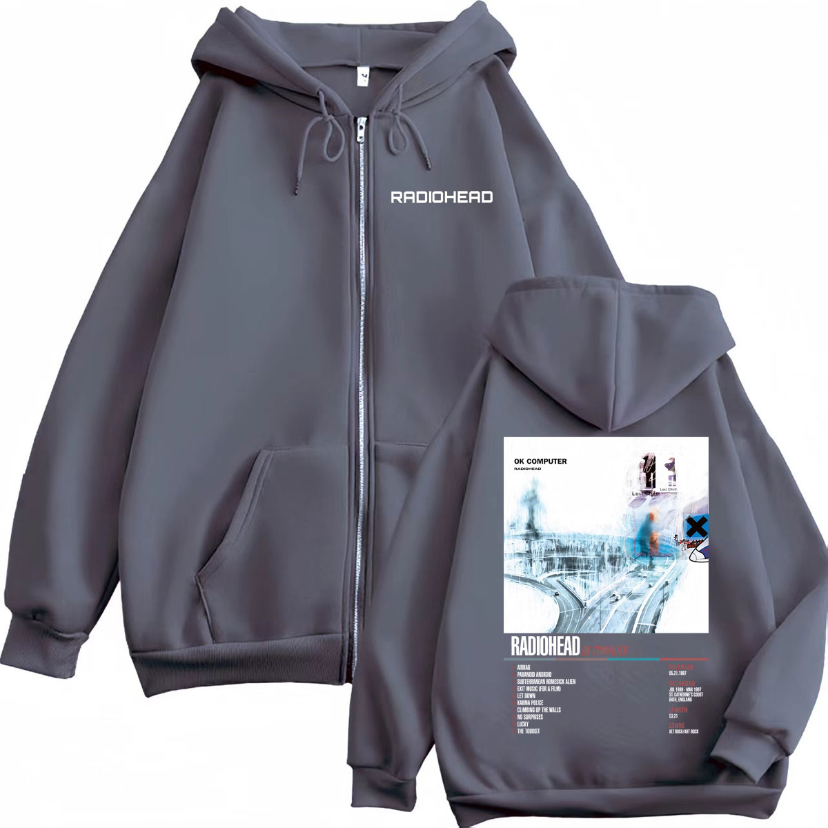 Poster Album Musik Radiohead H - Mens Fashion Zip Up Hoodies ulasan dan harga