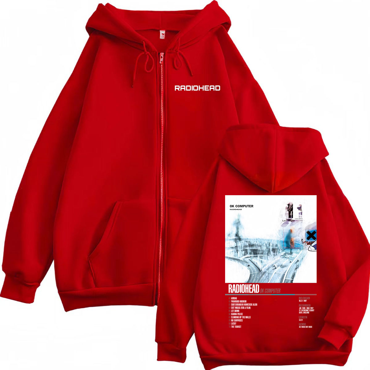 Poster Album Musik Radiohead H - Mens Fashion Zip Up Hoodies ulasan dan harga