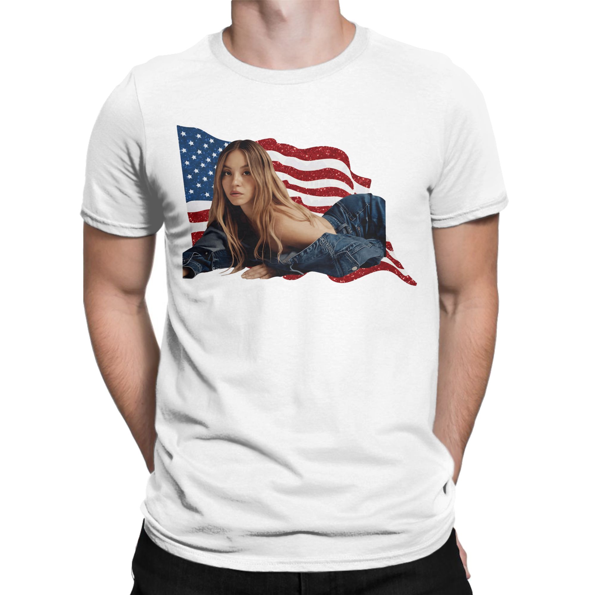 Kaos Katun Sydney Sweeney Kaos - Men'S Fashion Sydney ulasan dan harga