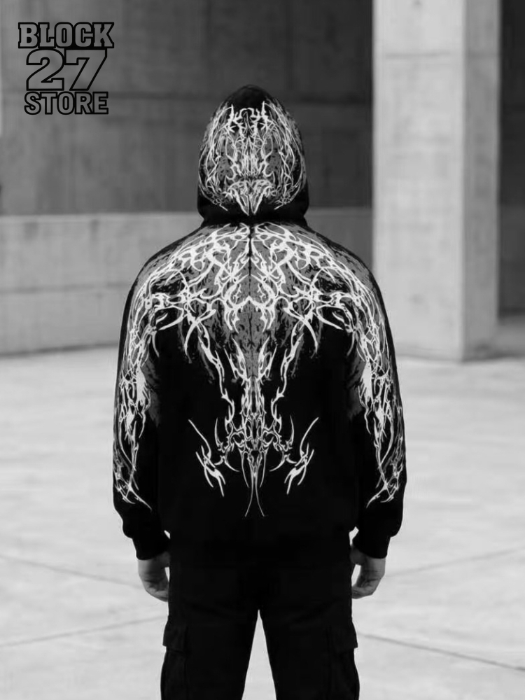 Hoodie Pria Harajuku Y2K Stree - Mens Fashion Zip Up Hoodies ulasan dan harga