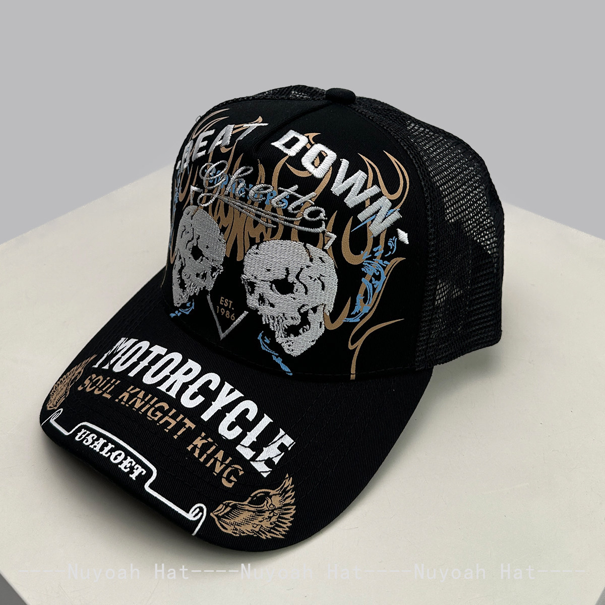 Topi Trucker Bordir Tengkorak  - Trucker Hat Cap ulasan dan harga
