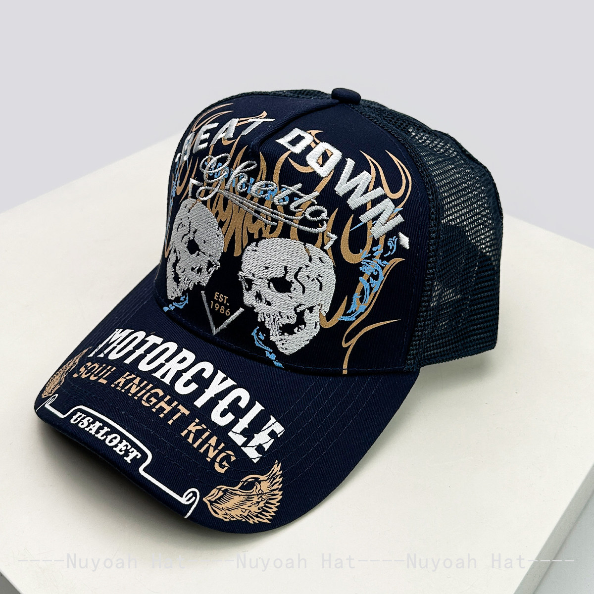 Topi Trucker Bordir Tengkorak  - Trucker Hat Cap ulasan dan harga