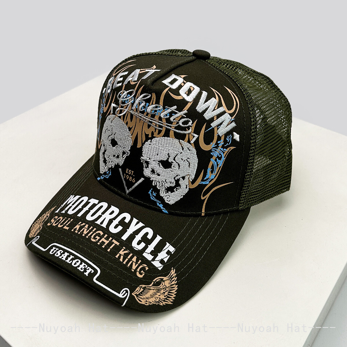 Topi Trucker Bordir Tengkorak  - Trucker Hat Cap ulasan dan harga