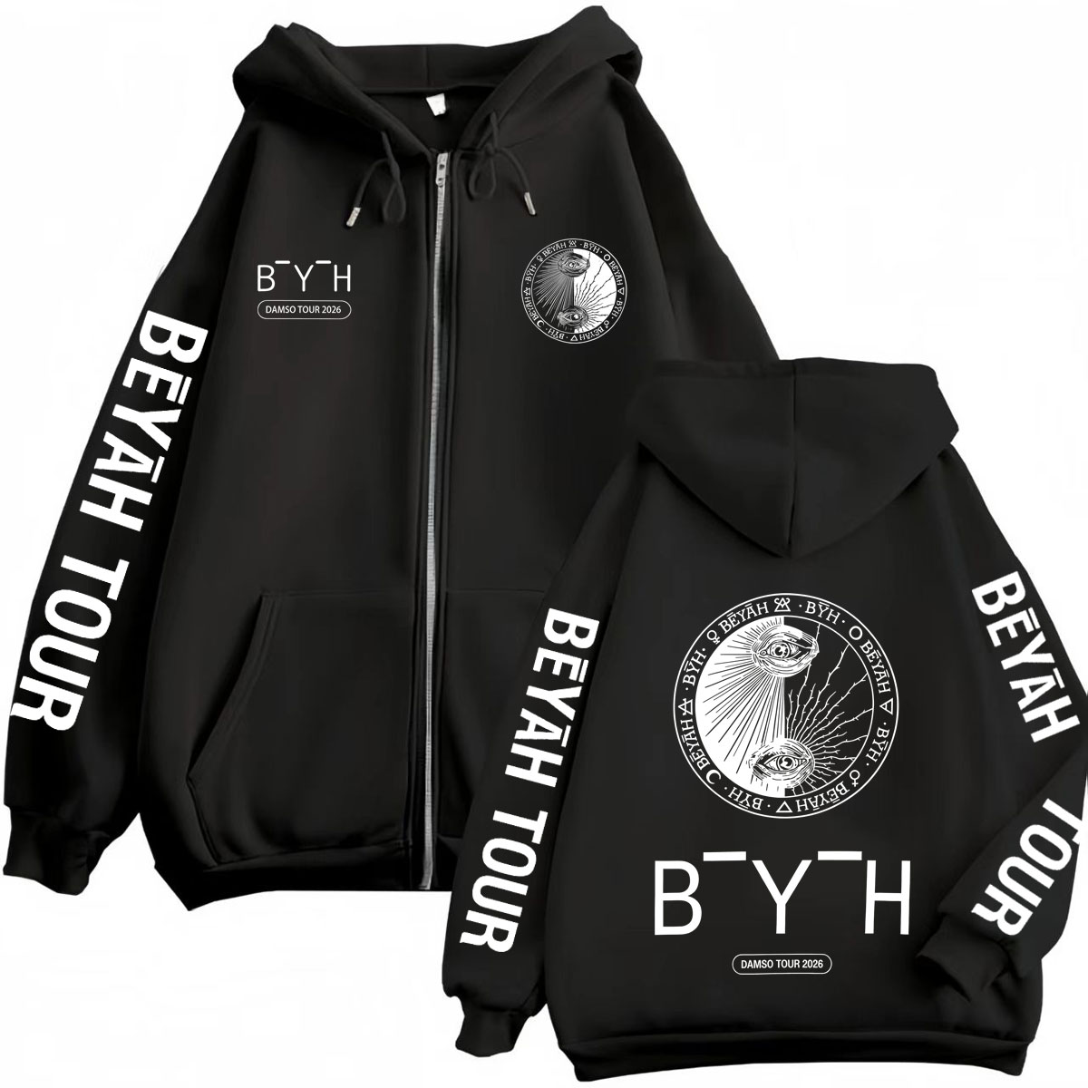 Rapper Damso Beyah Tour 2026 M - Mens Fashion Zip Up Hoodies ulasan dan harga