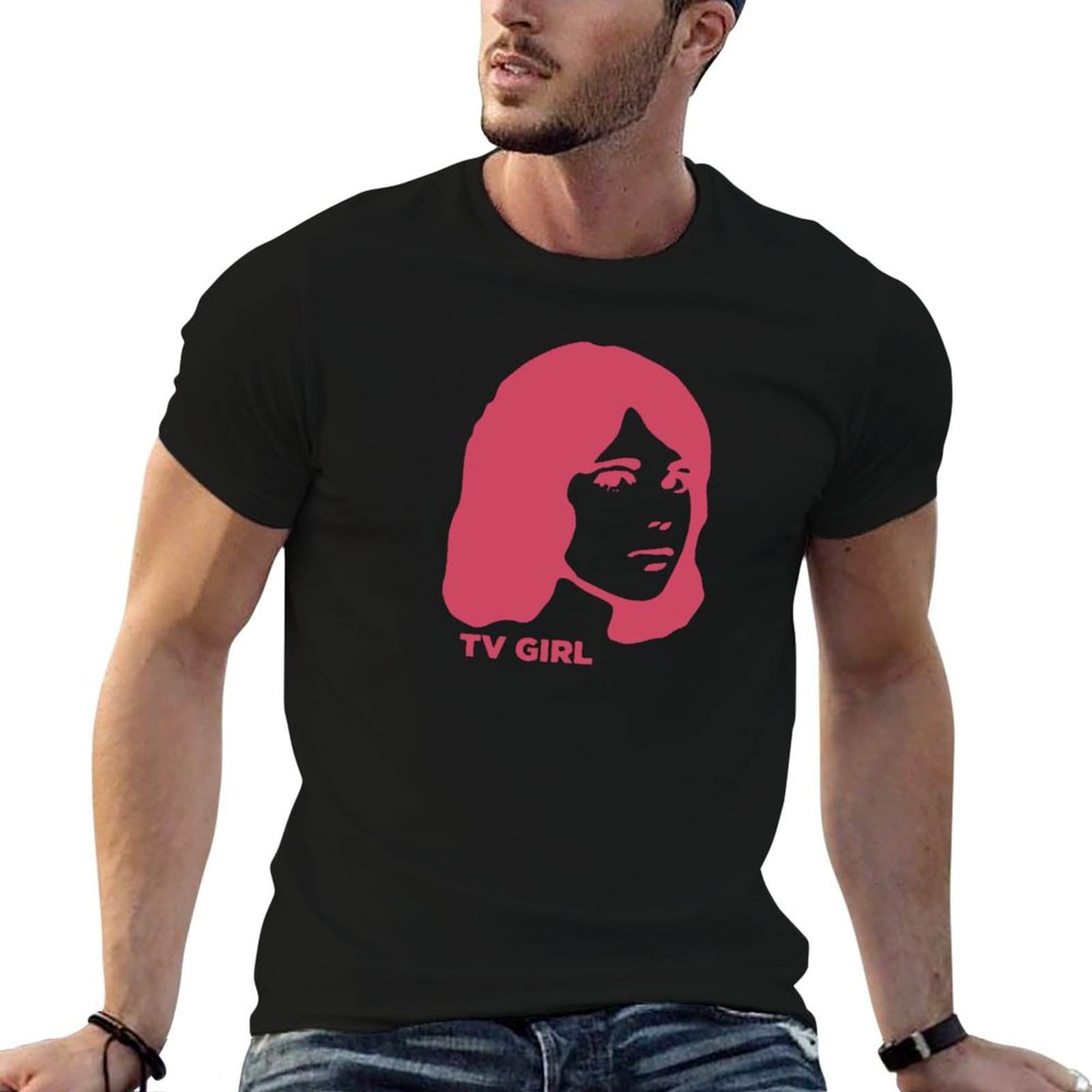 Kaos T-Shirt Logo TV Girl Pink - Men'S Fashion Pink Shirt ulasan dan harga