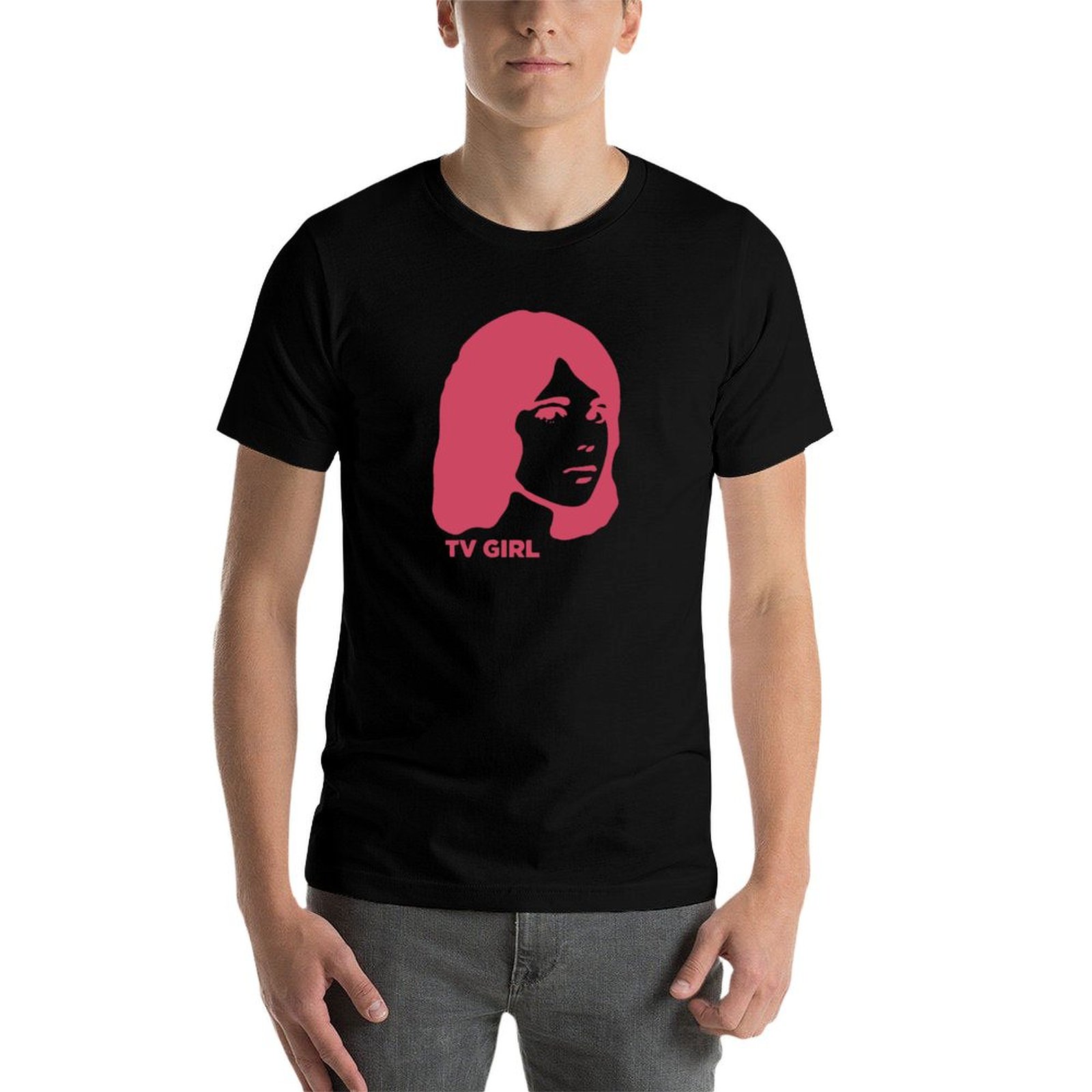 Kaos T-Shirt Logo TV Girl Pink - Men'S Fashion Pink Shirt ulasan dan harga