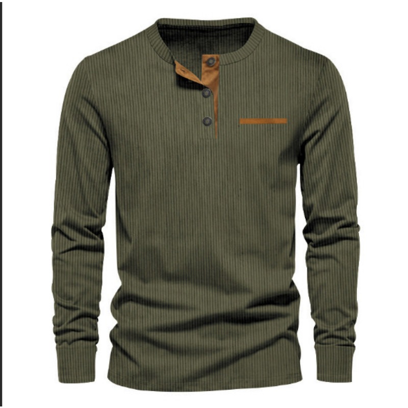 Kaos Henley Lengan Panjang Pri - Men'S Fashion Outfits ulasan dan harga
