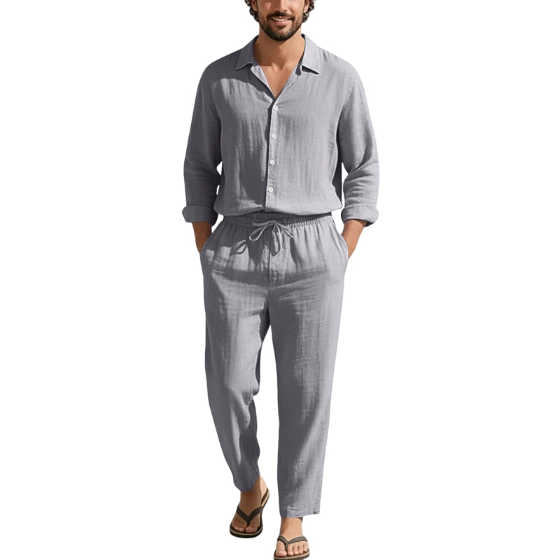 Set Kasual Linen Musim Semi Mu - Men'S Fashion Loose Pants ulasan dan harga