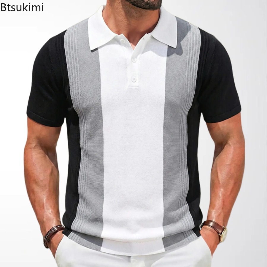 Kaos Polo Lengan Pendek Rajut  - Men'S Fashion Golf Clothing ulasan dan harga