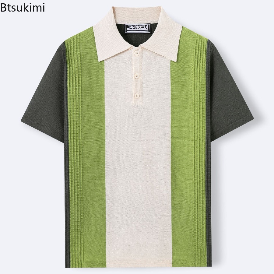 Kaos Polo Lengan Pendek Rajut  - Men'S Fashion Golf Clothing ulasan dan harga